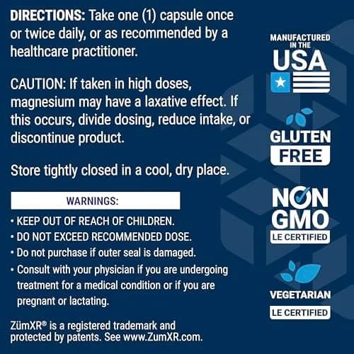 Life Extension Extend-Release Magnesium Capsules | 250mg (60 Count, 1-2 Month Supply) thumbnail 6