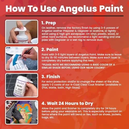Angelus Acrylic Leather Paint Best Sellers Kit 12 Colors (1 oz Each) | Flexible Paint for Shoes, Sneakers, Furniture thumbnail 9