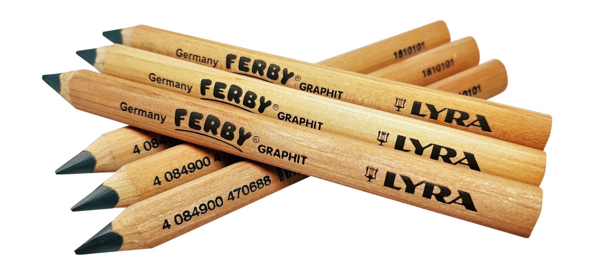 Lyra Ferby Short Tri Grip Triangular Children's Pencils 6 Pack | Beginner Grip School Supplies - main product image