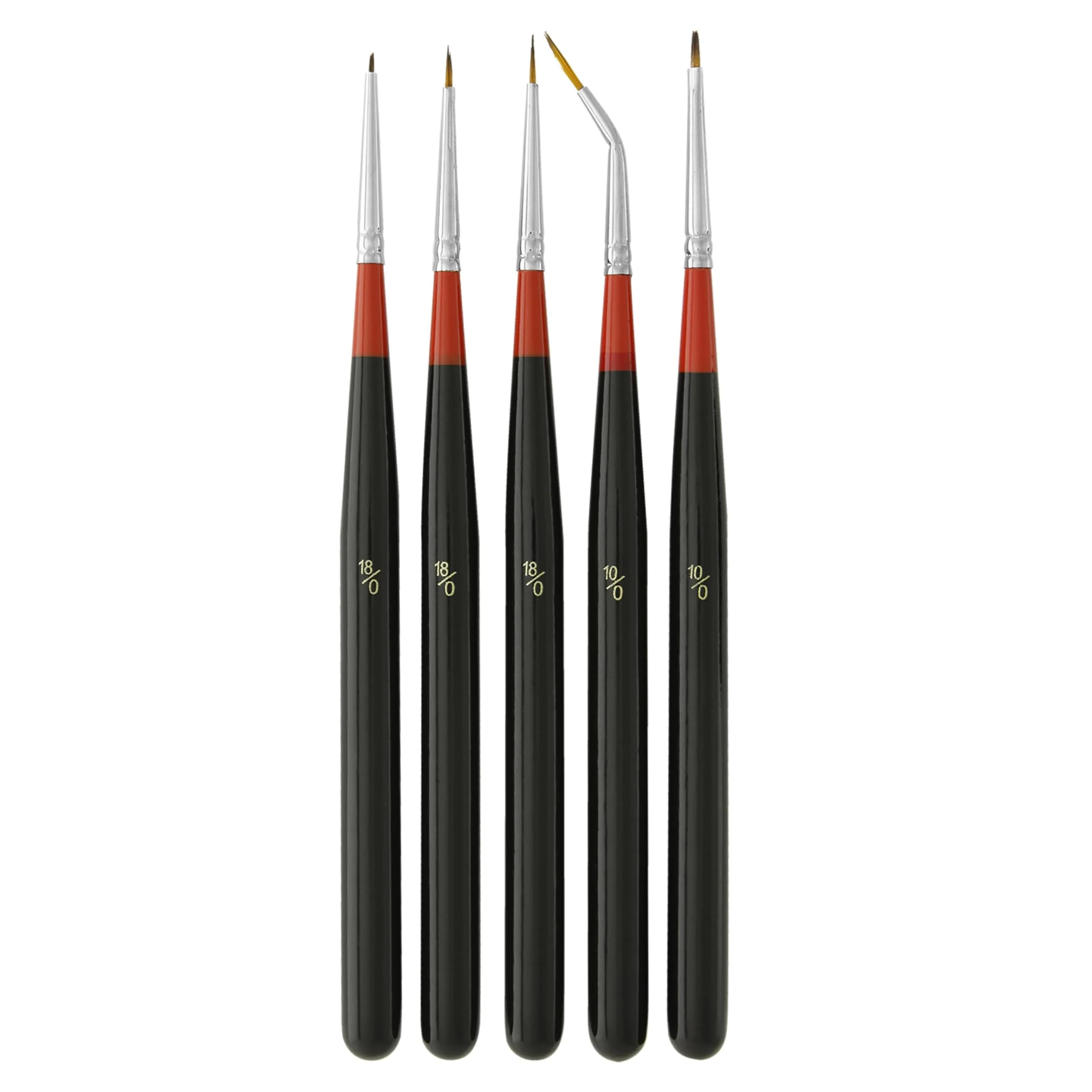 U.S. Art Supply 5 Piece Miniature Tight Spot Micro Fine Detail Art Brush Set | Golden Taklon Brushes for Acrylic, Oil, Watercolor, and Makeup - main product image
