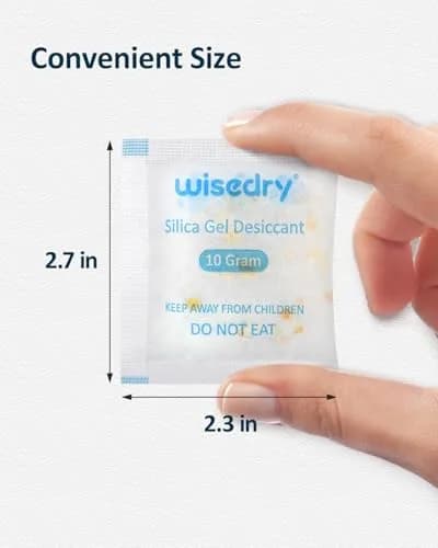 wisedry Color Indicating Silica Gel Desiccant Packets 10g (0.35 oz) - 30 Count | Reusable Moisture Absorbers for Food Grade Storage thumbnail 8
