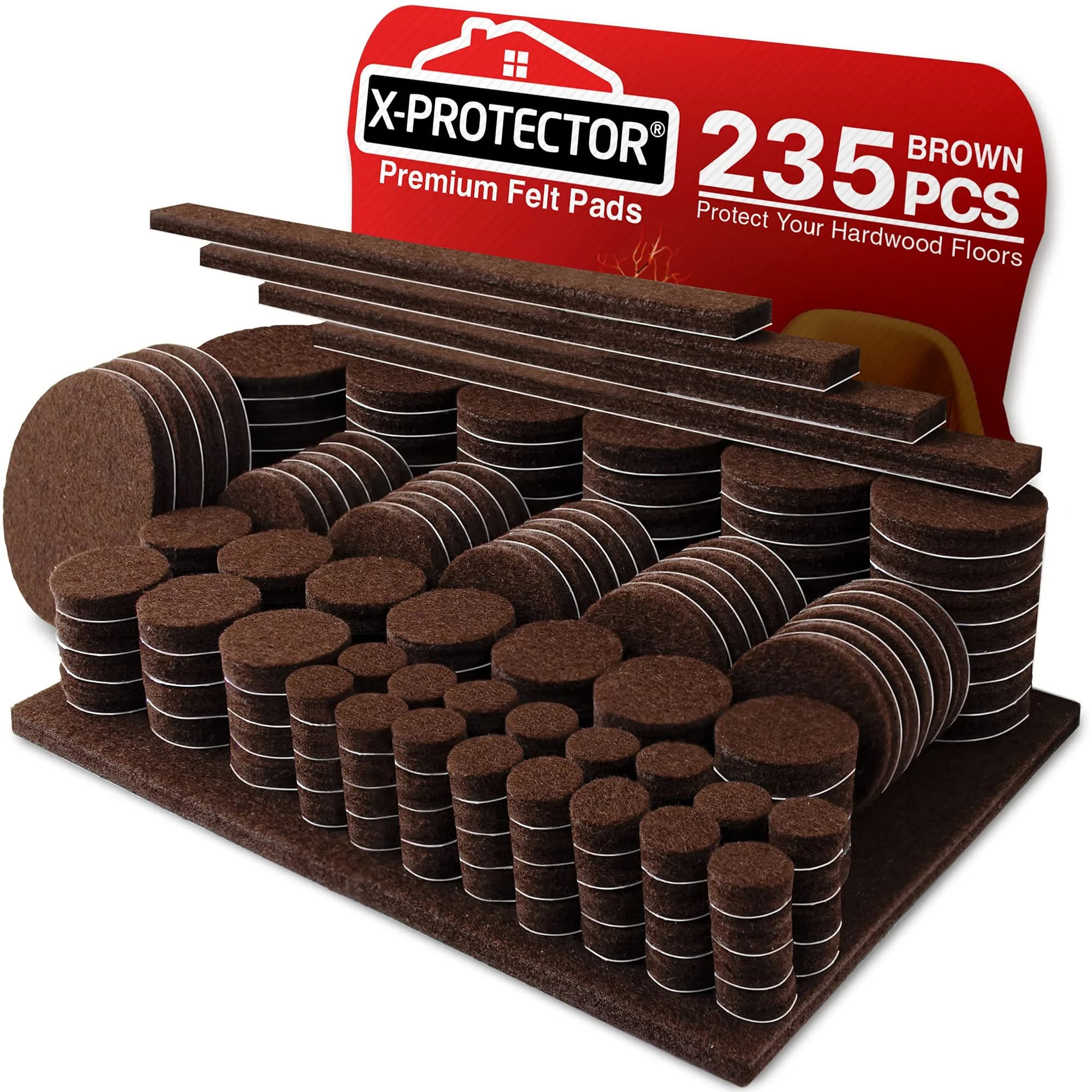 X-Protector Felt Furniture Pads 235 PCS | Hardwood & Laminate Floor Protectors