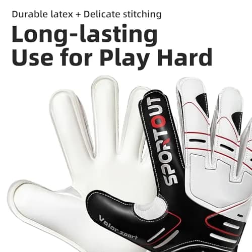 Sportout Goalkeeper Gloves Size 10 Black | Strong Grip & Finger Protection thumbnail 8