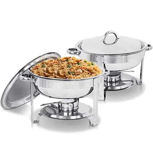 SUPER DEAL 5 Qt Stainless Steel Chafing Dish Set of 2 | Elegant Buffet Catering Equipment thumbnail 1