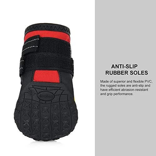 TRUE LOVE Non-Slip Reflective Dog Boots Paw Protect Shoes, Red, Size 6# (4-Pack) thumbnail 3