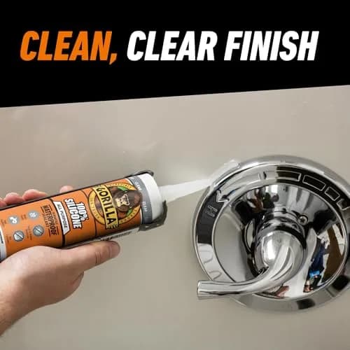 Gorilla 100% Silicone Waterproof Caulk Clear 10 oz (295ml) | ASTM C-920 Class 35 Sealant thumbnail 6