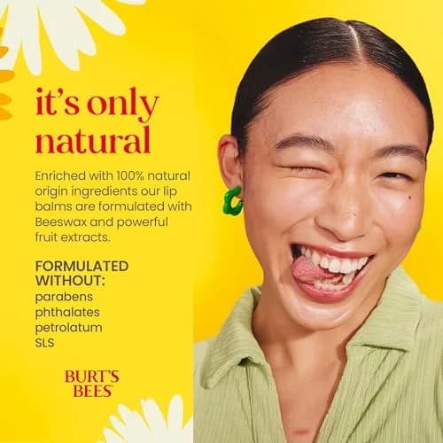 Burt's Bees Coconut & Pear Tint-Free Lip Balm, 2 Count | Natural Conditioning Lip Treatment thumbnail 4
