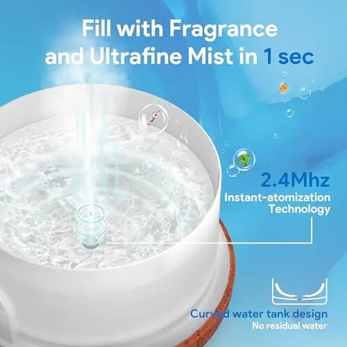 ASAKUKI 500ML Essential Oil Diffuser for Home | 150ml (5oz) Capacity, 10W, 18-Hour Runtime thumbnail 3