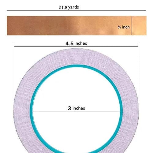 Zehhe Copper Foil Tape with Double-Sided Conductive 1/4inch 21.8yards | EMI Shielding & Soldering thumbnail 2