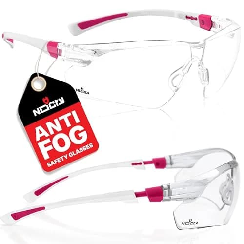 NoCry Clear Safety Glasses for Women with Adjustable Frames & UV Protection | Anti-Fog, Scratch-Resistant, ANSI Z87.1 Rated (1 Pair) thumbnail 1