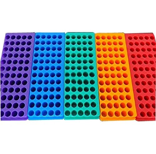 P-ABC Double Panel Microcentrifuge Tube Rack, 60-Well (5-Pack, Green/Red/Blue) | Autoclavable Polypropylene Lab Organizer thumbnail 4