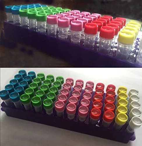 P-ABC Double Panel Microcentrifuge Tube Rack, 60-Well (5-Pack, Green/Red/Blue) | Autoclavable Polypropylene Lab Organizer thumbnail 5