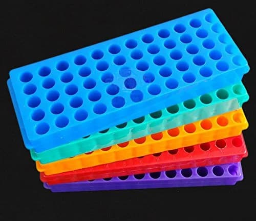 P-ABC Double Panel Microcentrifuge Tube Rack, 60-Well (5-Pack, Green/Red/Blue) | Autoclavable Polypropylene Lab Organizer thumbnail 6