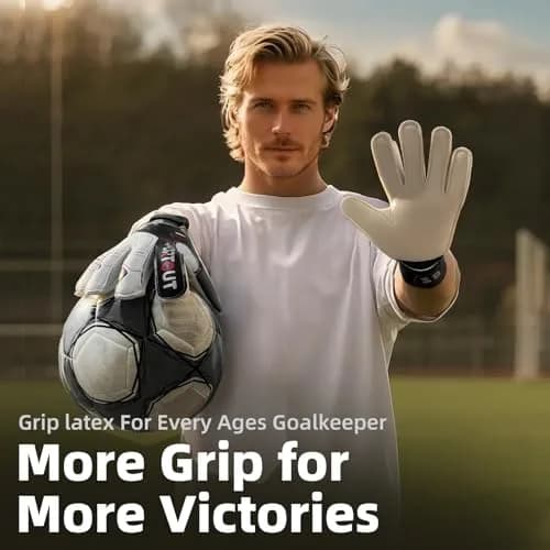 Sportout Goalkeeper Gloves Size 7 Black | Strong Grip & Finger Protection thumbnail 3