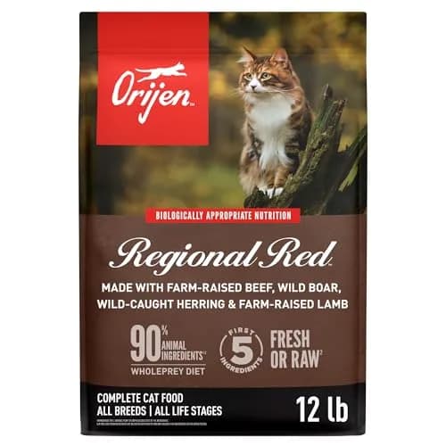 ORIJEN Grain Free WHOLEPREY Dry Cat Food Regional Red Recipe 12lb | High Protein, Raw & Fresh Ingredients thumbnail 1