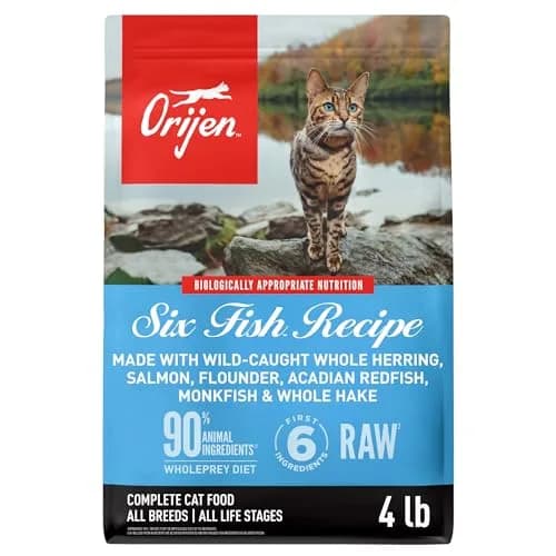 ORIJEN Six Fish Recipe Grain-Free Dry Cat Food 1.81 kg (4 lb) | High Protein, Biologically Appropriate thumbnail 1