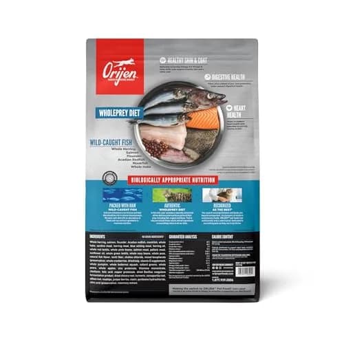 ORIJEN Six Fish Recipe Grain-Free Dry Cat Food 1.81 kg (4 lb) | High Protein, Biologically Appropriate thumbnail 2