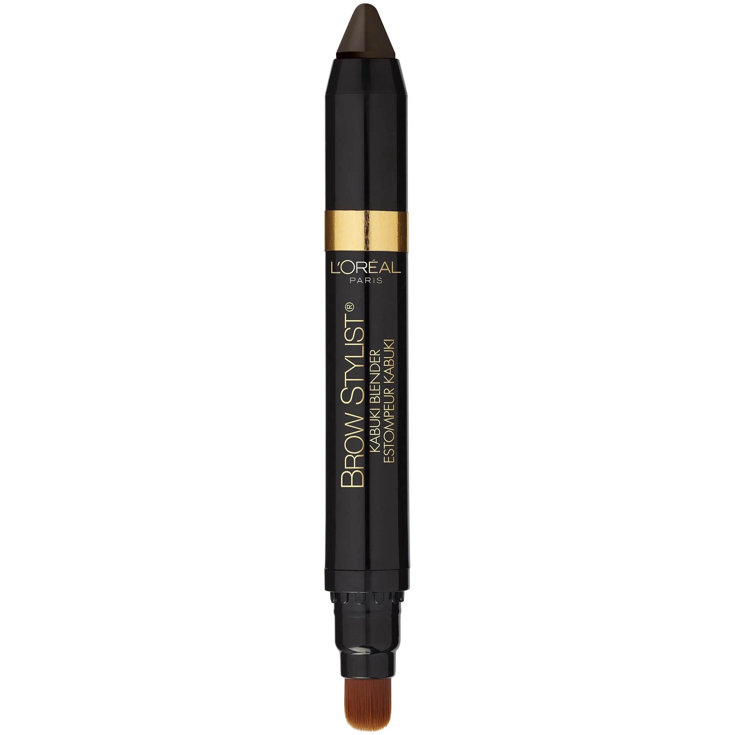 L'Oreal Paris Brow Stylist Kabuki Blender Brow Crayon, Dark Brunette, 0.05 oz (1.42 g) | Soft Creamy Crayon with Kabuki Brush — Dark Brunette thumbnail 3