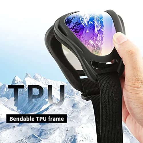 COOLOO Ski Goggles 2 Pack UV400 Impact-Resistant Snowboard Goggles for Men Women Kids thumbnail 4