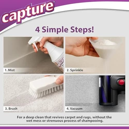 Capture Carpet & Rug Dry Cleaner Powder 1.81 kg (4 lb) | Absorbs Dirt, Stains & Odors thumbnail 7