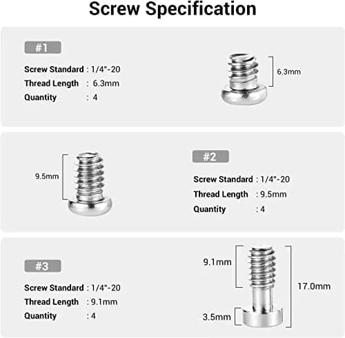 SMALLRIG Allen Wrench Screw 1/4" Screws Accessories Tool (12pcs/Pack) | Stainless Steel, 12pcs, 1/4" Thread, Camera Support thumbnail 2