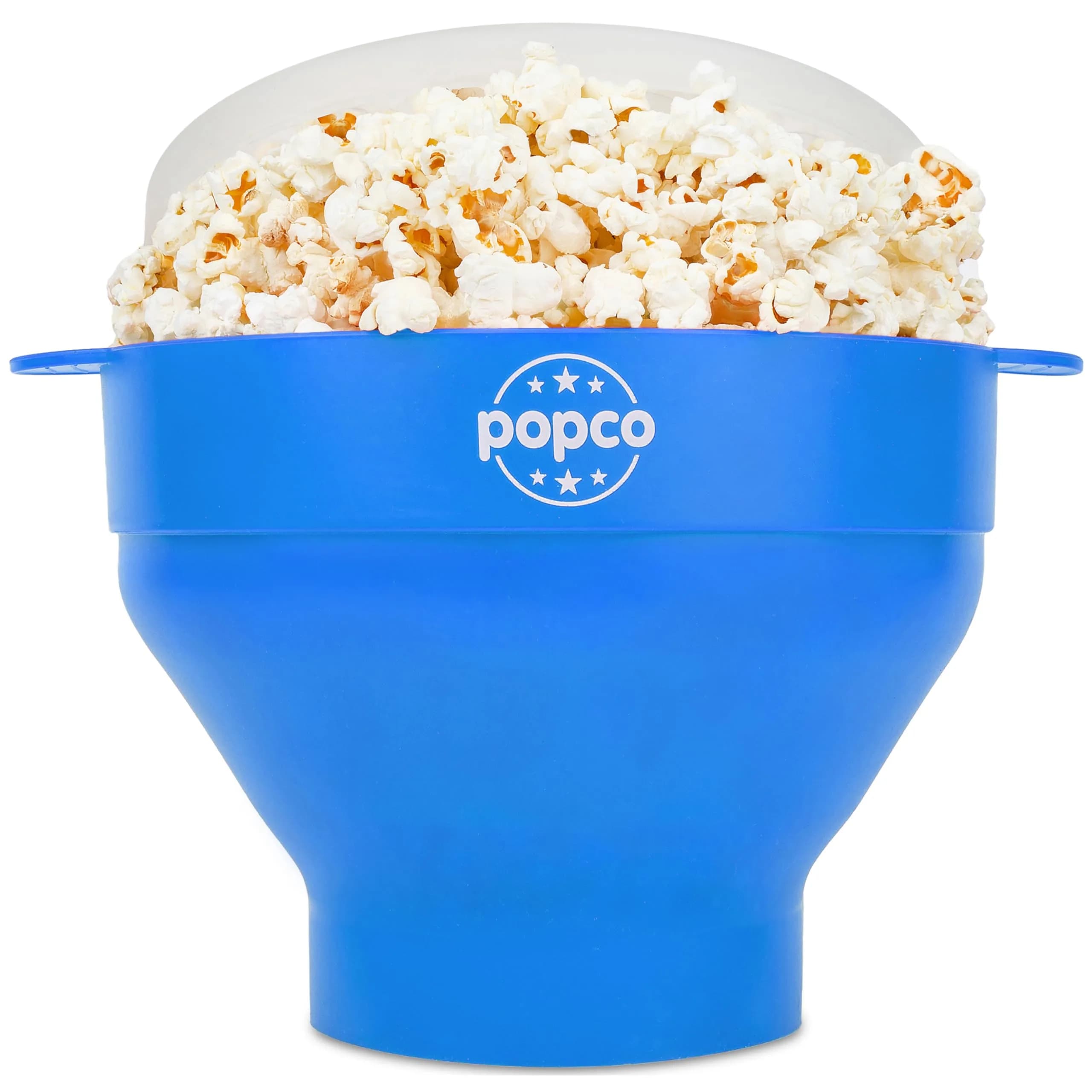 POPCO Silicone Popcorn Maker with Handles - 15-Cup Capacity Microwave Popper - Collapsible Bowl, Heat-Resistant, Easy to Clean, Light Blue | Makes Fresh Popcorn in Minutes — Light Blue