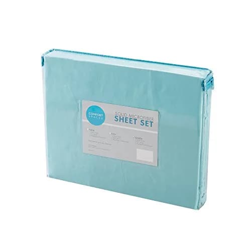 Comfort Spaces Microfiber Deep Pocket Full Sheet Set 4 pcs Aqua | 14-inch Pocket Depth, Solid Color thumbnail 7