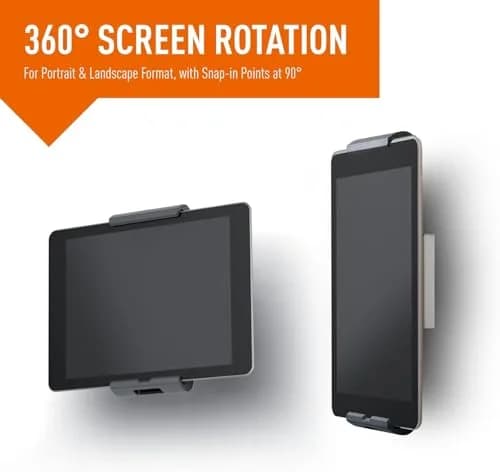 Durable Wall Mounted Tablet Holder, Universal Mount, Fits 7" - 13" Tablets | Secure & Rotatable thumbnail 7