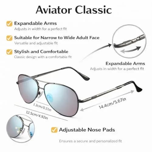 Pilestone TP-006 Lens A Color Blind Glasses Aviator Style for Medium Red-Green Blindness | Universal Design for Indoor/Outdoor Use thumbnail 3