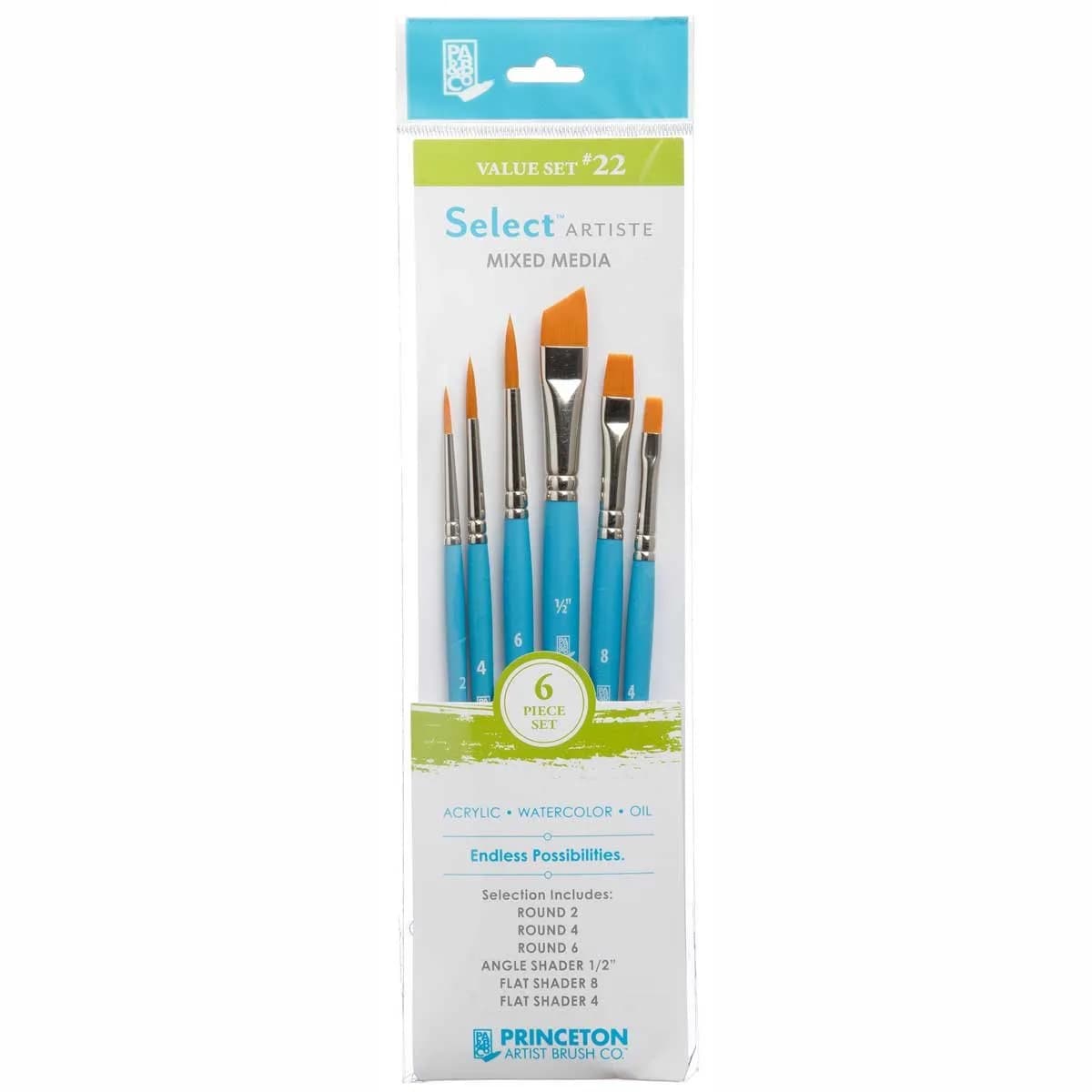 Princeton Select Artiste Series 3750 Paint Brush Set of 7 | Nylon Bristle for Acrylic, Watercolor, Oil