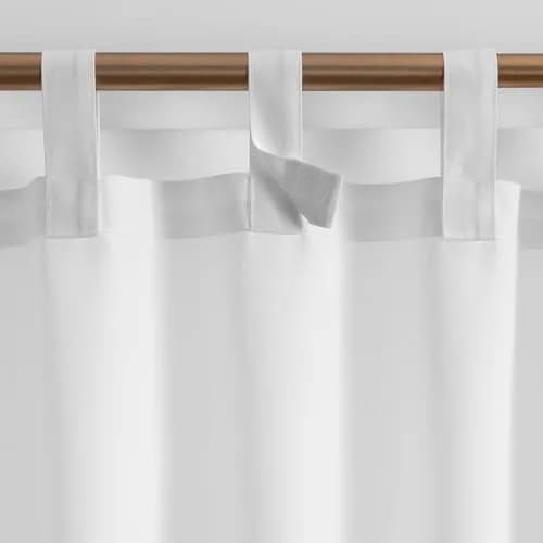 Threadmade Matine Solid Tab Top Indoor/Outdoor Window Curtain, White - 52" W x 95" L | UV 50+ Sun & Privacy thumbnail 9