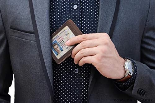 SERMAN BRANDS RFID Blocking Slim Bifold Leather Wallet for Men with Money Clip | Minimalist Front Pocket Design thumbnail 2