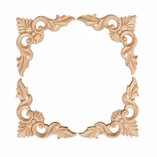 MUXSAM Wooden Appliques 15x15cm | Elegant European Style Decor for Home thumbnail 1