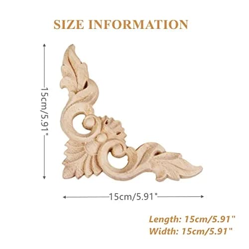 MUXSAM Wooden Appliques 15x15cm | Elegant European Style Decor for Home thumbnail 2