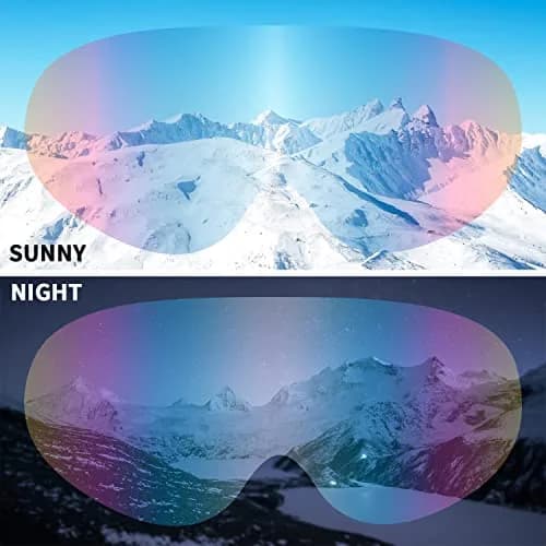 COOLOO Ski Goggles 2 Pack Snow Goggles with Clear Lenses & UV400 Protection | Unisex Adult thumbnail 4
