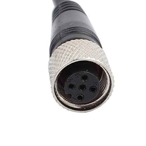 uxcell M12 Female Straight 5 Pins Connector Aviation Socket Electrical Cable 5m | 12mm Thread, Gray thumbnail 3