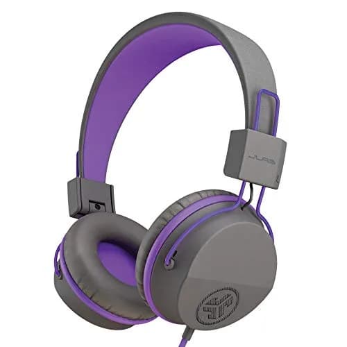 JLab JBuddies Studio Kids Wired On-Ear Headphones | 40mm Dynamic Drivers, 85dB Volume Limiter, Graphite/Purple thumbnail 1