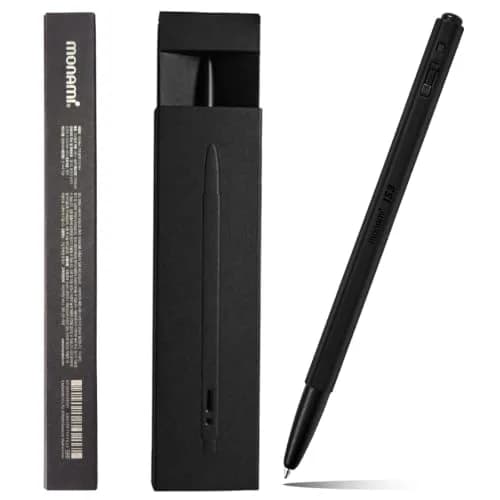 MONAMI 153 Black & White Ballpoint Pen 0.7mm | Elegant metallic design for professional writing thumbnail 1
