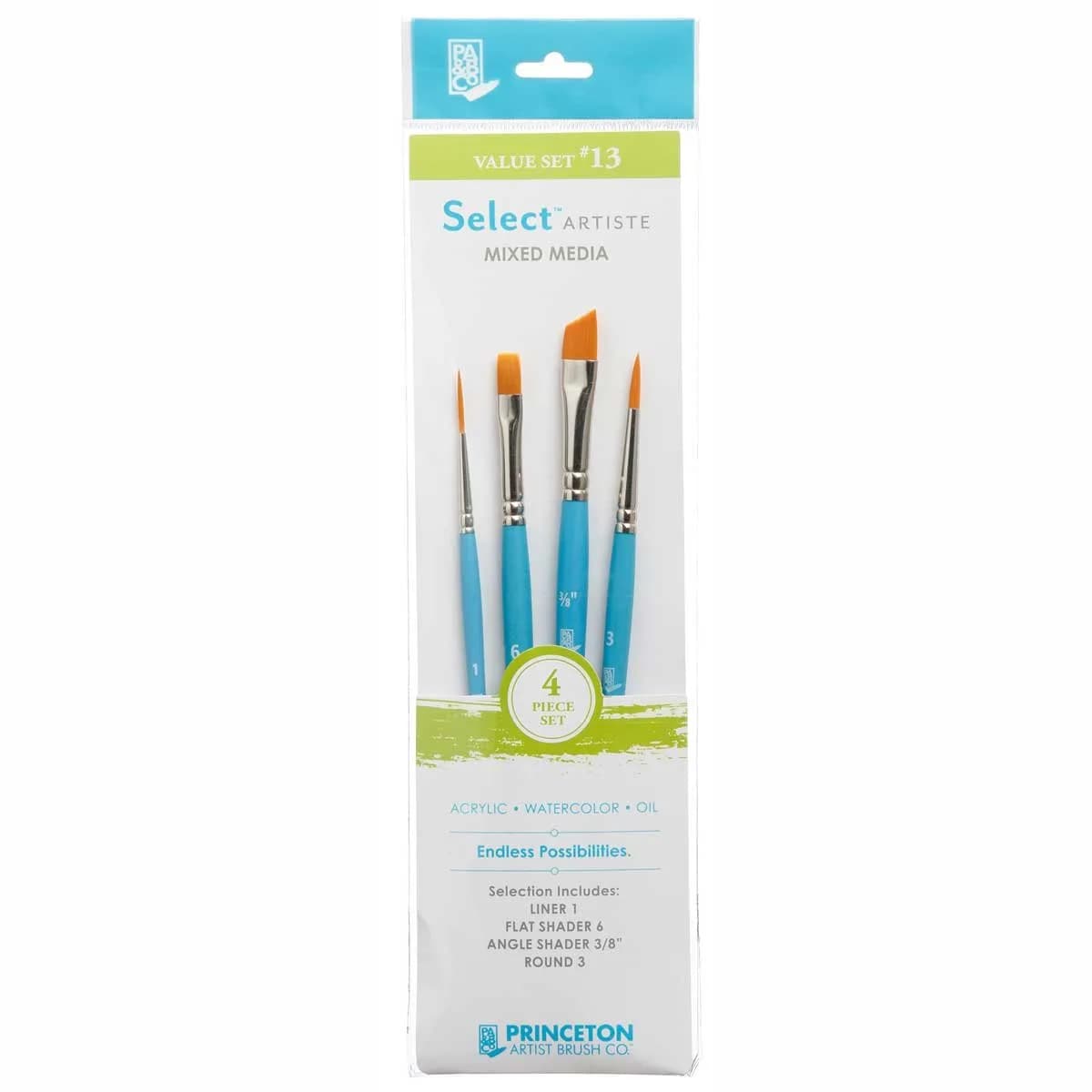 Princeton Select Artiste Brush Set No. 13, Synthetic, 4 Piece | Durable & Versatile for All Painting Styles