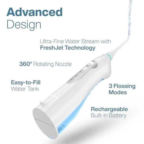 Aquasonic Aqua Flosser Cordless Rechargeable Water Flosser 5 Piece Set | Deep Clean Oral Irrigator for Braces & Travel thumbnail 6