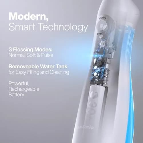 Aquasonic Aqua Flosser Cordless Rechargeable Water Flosser 5 Piece Set | Deep Clean Oral Irrigator for Braces & Travel thumbnail 4