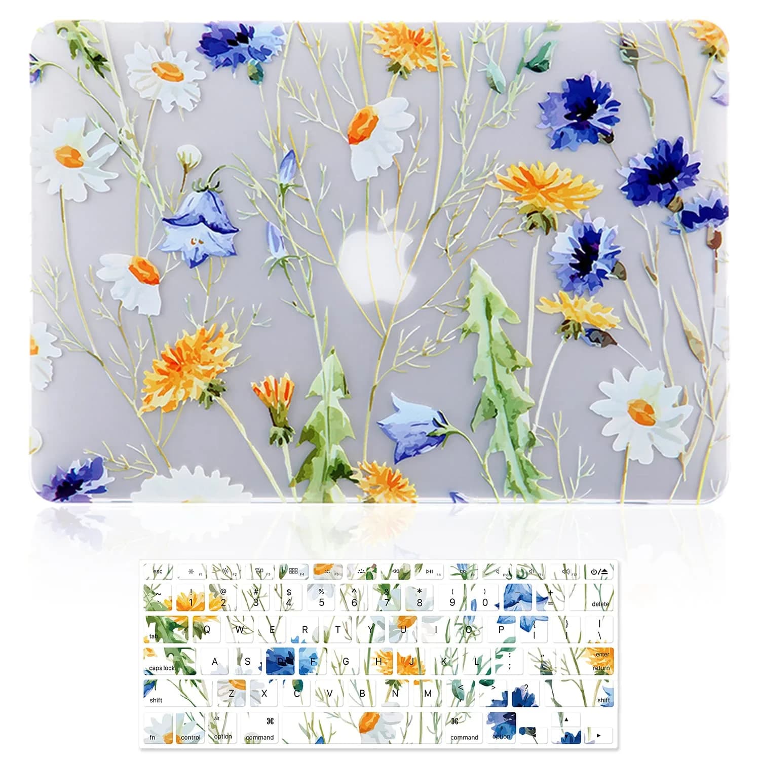 iDonzon Matte Clear Floral Hard Case for MacBook Air 13 inch (A1466/A1369) | 2010-2017 Release - main product image