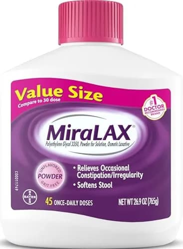 MiraLAX Gentle Constipation Relief Powder 862g (26.9 oz) | Osmotic Laxative with PEG 3350 for Adults thumbnail 1