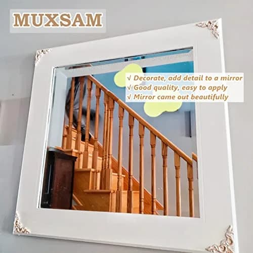 MUXSAM Unpainted Wooden Corner Appliques 8x8cm | Vintage European Style Decor thumbnail 5