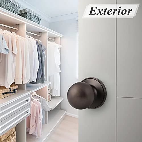 Probrico Passage Door Knobs 10 Pack Oil Rubbed Bronze | Interior Hall Closet Door Hardware thumbnail 2