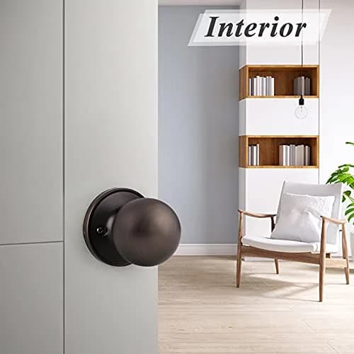 Probrico Passage Door Knobs 10 Pack Oil Rubbed Bronze | Interior Hall Closet Door Hardware thumbnail 3
