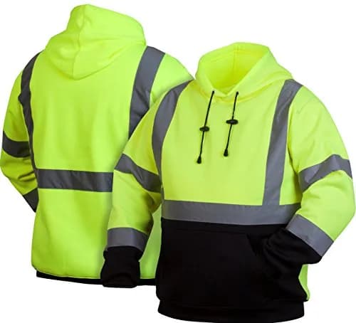 Pyramex Safety Pullover Sweatshirt With Black Bottom Hi Vis Lime, Extra Large | ANSI 107-2020 Type R Class 3 Rated thumbnail 3