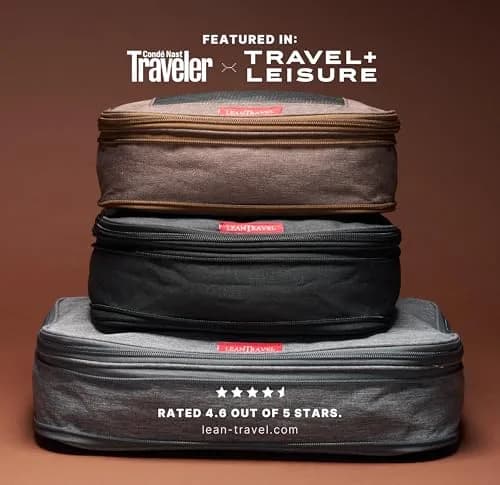 LeanTravel Premium Compression Packing Cubes 3-Pack Grey | Luggage Organizer Bags with Double Zipper & Breathable Mesh Panel thumbnail 7