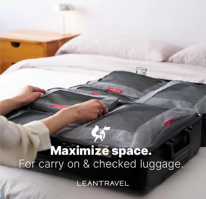 LeanTravel Premium Compression Packing Cubes 3-Pack Grey | Luggage Organizer Bags with Double Zipper & Breathable Mesh Panel thumbnail 8