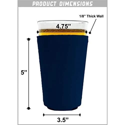 Coolie Junction Palm Tree Sunset Pint Glass Coolie (Black) | Collapsible neoprene drink insulator for 16 oz glasses thumbnail 3